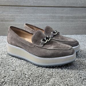 Johnston & Murphy Gracelyn Women's Suede Loafers with Chain Detail NEW size 11